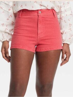 Universal Thread Sailor High-Rise Coral Red Jean Shorts Size 4 (2.5 inseam)